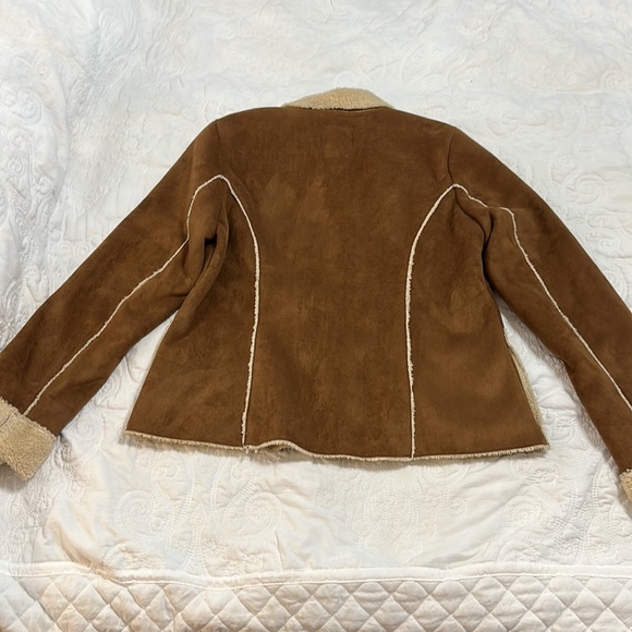 Suede Feel Sherpa Lined Coat - Picture 2 of 6